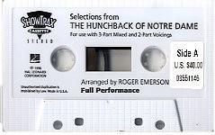 Alan Menken, The Hunchback Of Notre Dame Chor Musikkasette
