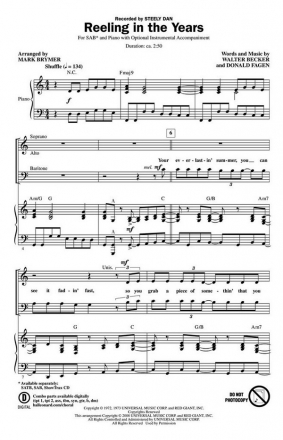 Reeling in the Years SAB and Piano Chorpartitur
