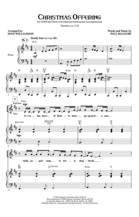 Paul Baloche, Christmas Offering Orchestra Stimmen-Set