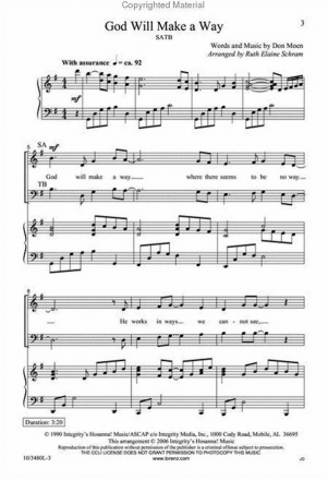 Don Moen, God Will Make a Way SATB Chorpartitur