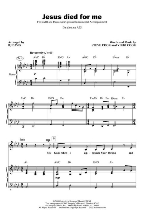 Steve Cook_Vikki Cook, Jesus Died for Me Chor CD