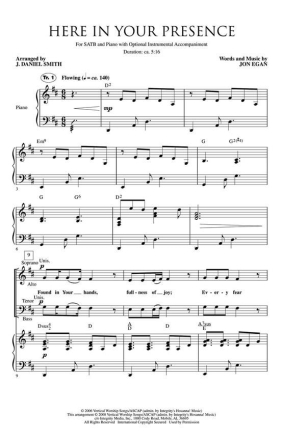 Jon Egan, Here in Your Presence Orchestra Stimmen-Set