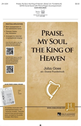 Henry Lyte, Praise, My Soul, the King of Heaven SATB Chorpartitur