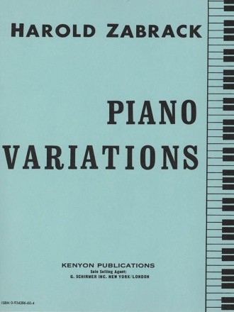 Harold Zabrack, PIANO VARIATIONS Klavier Buch
