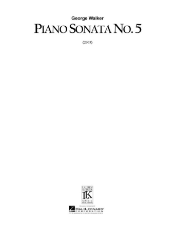 George Walker, Piano Sonata No. 5 Klavier Buch