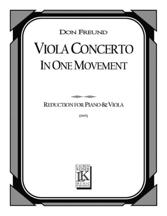Don Freund, Viola Concerto in One Movement Piano Reduction Viola Buch