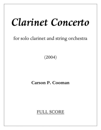 Carson Cooman, Clarinet Concerto Clarinet Buch