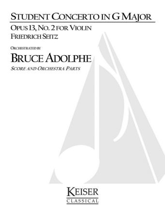 Friedrich Seitz, Student Concerto No. 2, Op. 13 in G Major Violin and Chamber Orchestra Buch