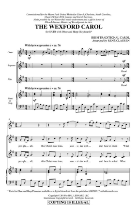 The Wexford Carol SATB, Oboe and Harp Chorpartitur