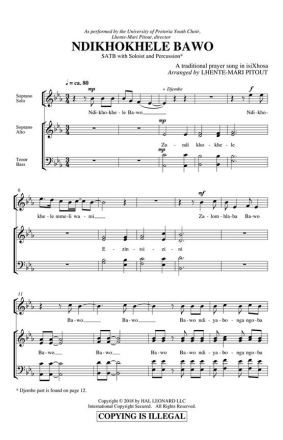 Lhente-Mari Pitout, Ndikhokhele Bawo SATB Chorpartitur