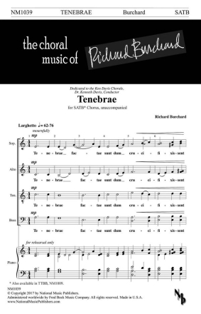 Richard Burchard, Tenebrae SATB a Cappella Chorpartitur