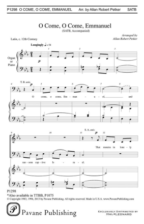 O Come, O Come Emmanuel SATB Chorpartitur