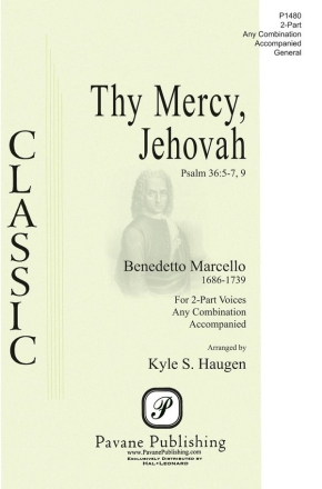 Benedetto Marcello, Thy Mercy, Jehovah 2-Part Choir Chorpartitur