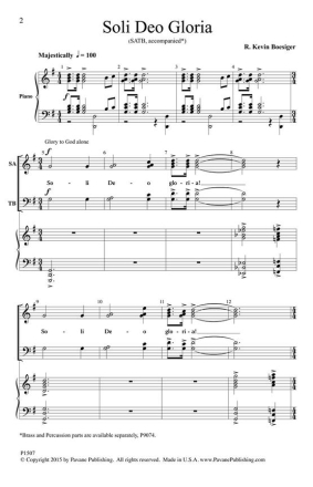 R. Kevin Boesiger, Soli Deo Gloria Gemischter Chor Stimmen-Set