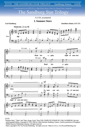 Jonathan Adams, Sandburg Trilogy SATB Chorpartitur