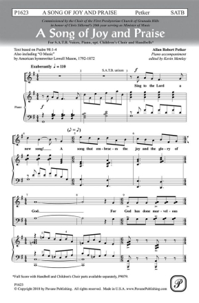 Allan Petker, A Song of Joy and Praise SATB, Children's Choir Chorpartitur