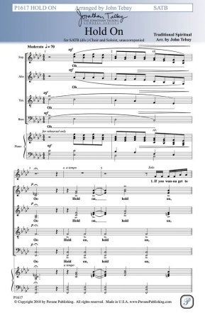 Hold On SATB Chorpartitur
