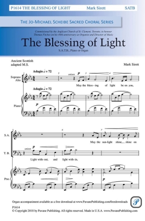 Mark Sirett, The Blessing of Light SATB Chorpartitur