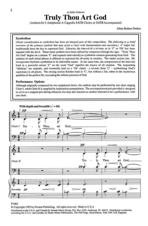 Allan Robert Petker, Truly Thou Art God SATB Chorpartitur
