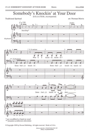 Somebody's Knockin' at Your Door SATB Chorpartitur