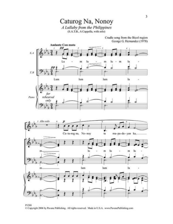 Caturog Na, Nonoy SATB Chorpartitur