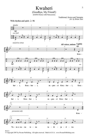 Kwaheri SATB Chorpartitur