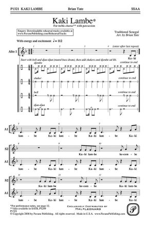 Kaki Lambe SSAA Chorpartitur