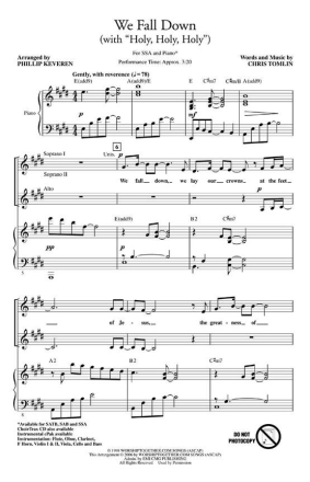 Chris Tomlin, We Fall Down with Holy, Holy, Holy SSA Chorpartitur