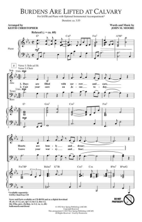 John Moore, Burdens Are Lifted at Calvary Chor CD