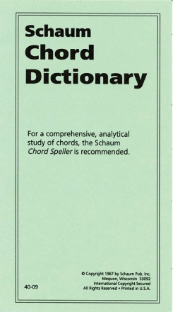 Chord Dictionary Klavier Buch