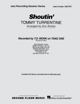 Tommy Turrentine, Shoutin' Jazz Sextet Partitur
