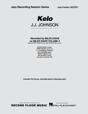JJ Johnson, Kelo Jazz Sextet Partitur + Stimmen