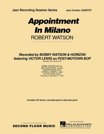 Robert Watson, Appointment in Milano Jazz Quintet Partitur + Stimmen