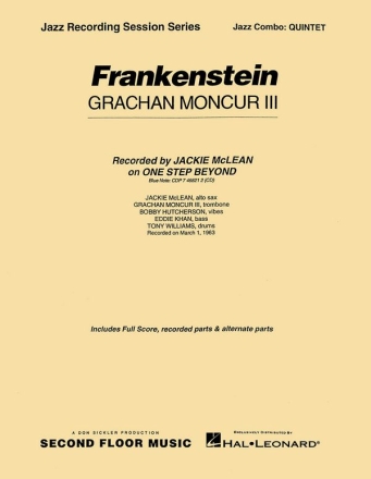 Frankenstein for jazz quintet/combo (alt sax, trombone, vibes, bass, drums) score and parts