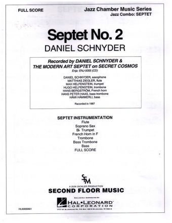 Septet No. 2 for jazz septet (fl, sax, tr, tromb, French horn, bass tromb, bass score