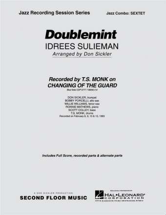 Idrees Sulieman, Doublemint 3 Saxophone and Rhythm Partitur