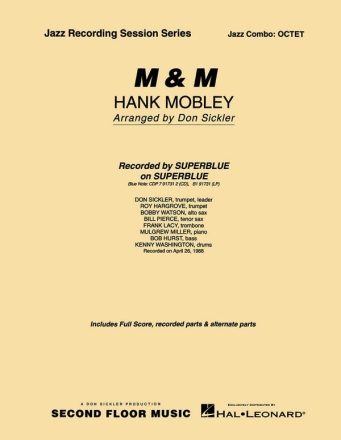 Hank Mobley, M And M Jazz-Octet Partitur + Stimmen