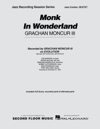 Grachan Moncur III, Monk in Wonderland Jazz Sextet Partitur + Stimmen