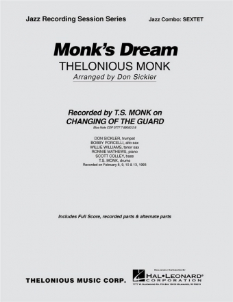 Thelonious Monk, Monk's Dream Melody Line [variable tuning] and Rhythm Section Partitur
