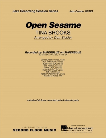 Tina Brooks, Open Sesame Jazz-Octet Partitur