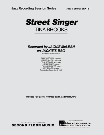 Tina Brooks, Street Singer Melody Line [variable tuning] and Rhythm Section Partitur + Stimmen