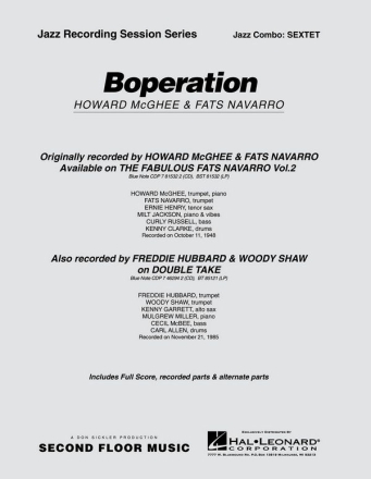 Fats Navarro_Howard McGhee, Boperation Jazz Sextet Partitur + Stimmen