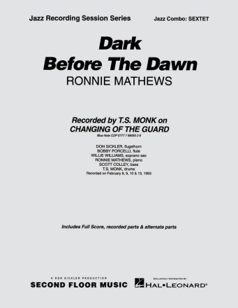 Ronnie Mathews, Dark Before the Dawn Jazz Sextet Partitur + Stimmen