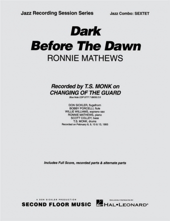 Ronnie Mathews, Dark Before the Dawn Jazz Sextet Partitur