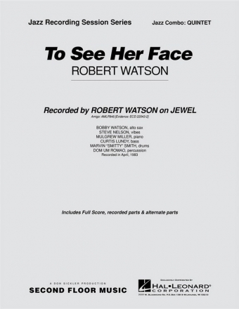 Robert Watson, To See Her Face Jazz-Quartet Partitur