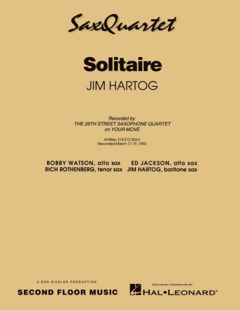 Jim Hartog, Solitaire Saxophonquartett Partitur + Stimmen