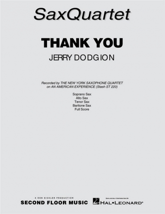 Jerry Dodgion, Thank You - Sax Quartet Melody Line [variable tuning] and Rhythm Section Partitur