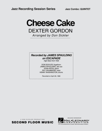 Dexter Gordon, Cheesecake Jazz Quintet Partitur + Stimmen