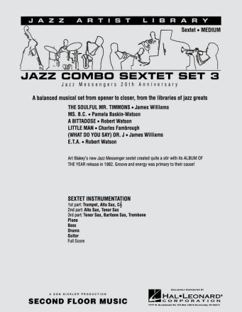 Sextet Set 3 (20Th Anniversary Blakey) Jazz Ensemble Partitur + Stimmen