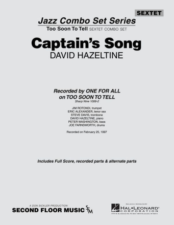 David Hazeltine, Captain's Song Jazz Ensemble Partitur + Stimmen